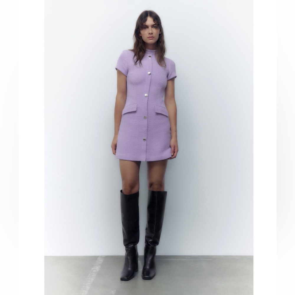 ZARA NWT TEXTURED MINI DRESS 💜